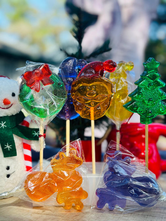 30 large Christmas lollipops . Barley sugar candy. Christmas Gift. Christmas tree lollipop. Christmas tree. Christmas treats. Christmas gift