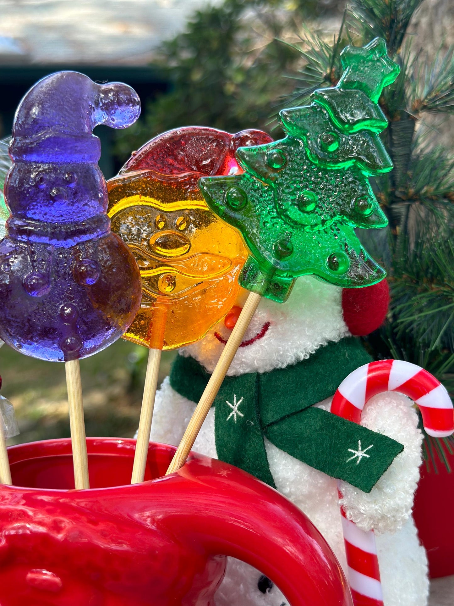 30 large Christmas lollipops . Barley sugar candy. Christmas Gift. Christmas tree lollipop. Christmas tree. Christmas treats. Christmas gift
