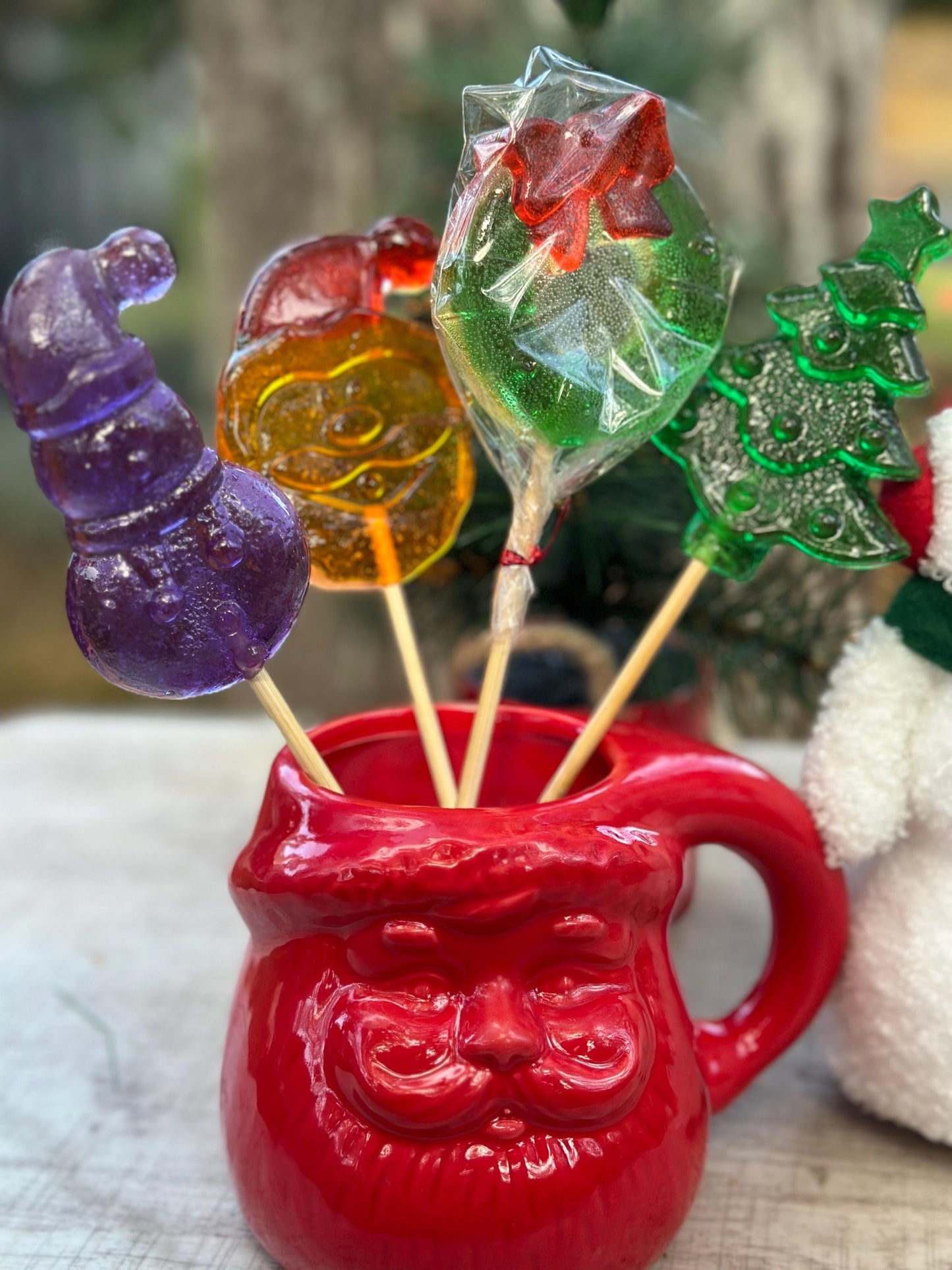 30 large Christmas lollipops . Barley sugar candy. Christmas Gift. Christmas tree lollipop. Christmas tree. Christmas treats. Christmas gift