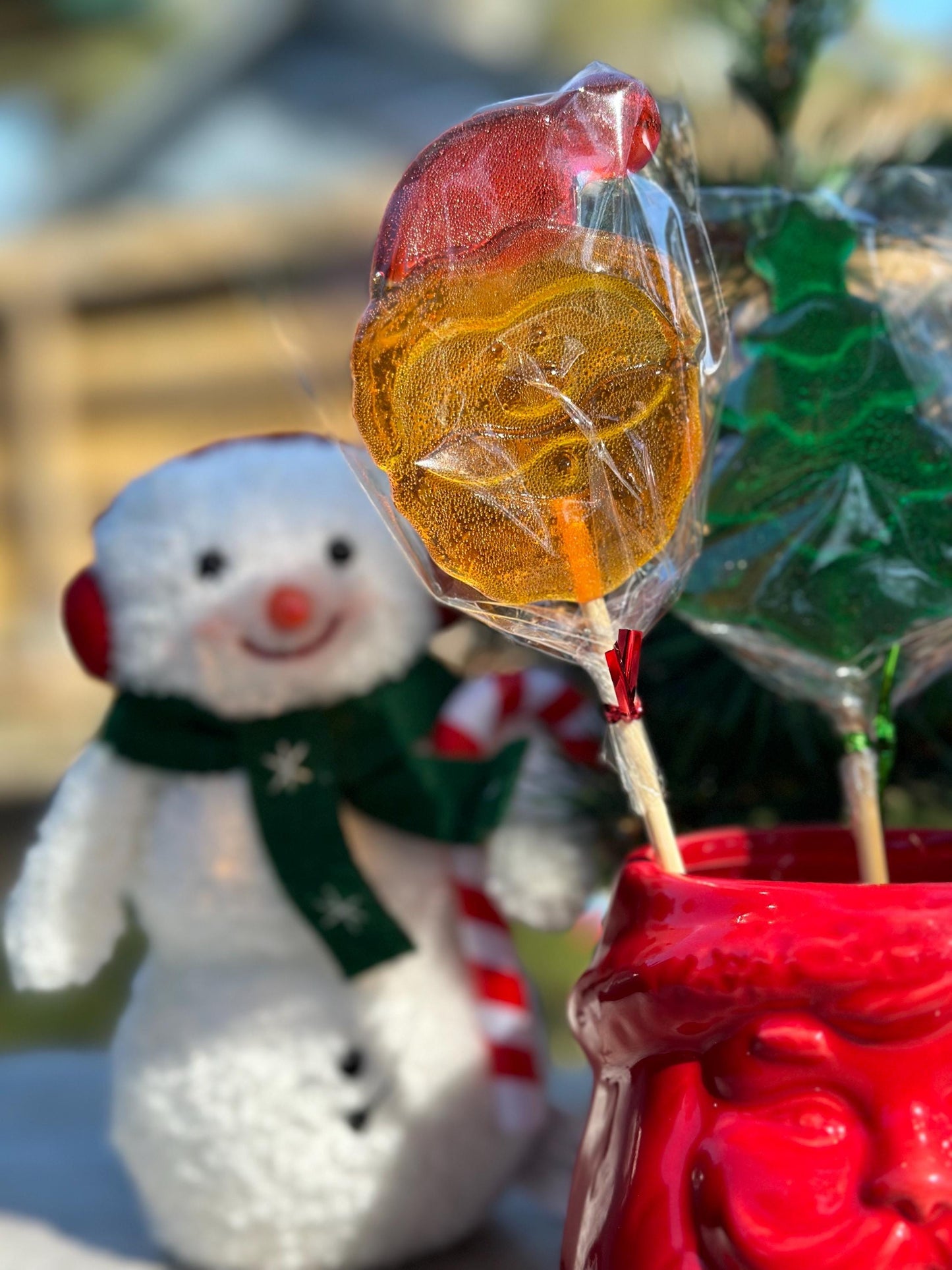 30 large Christmas lollipops . Barley sugar candy. Christmas Gift. Christmas tree lollipop. Christmas tree. Christmas treats. Christmas gift