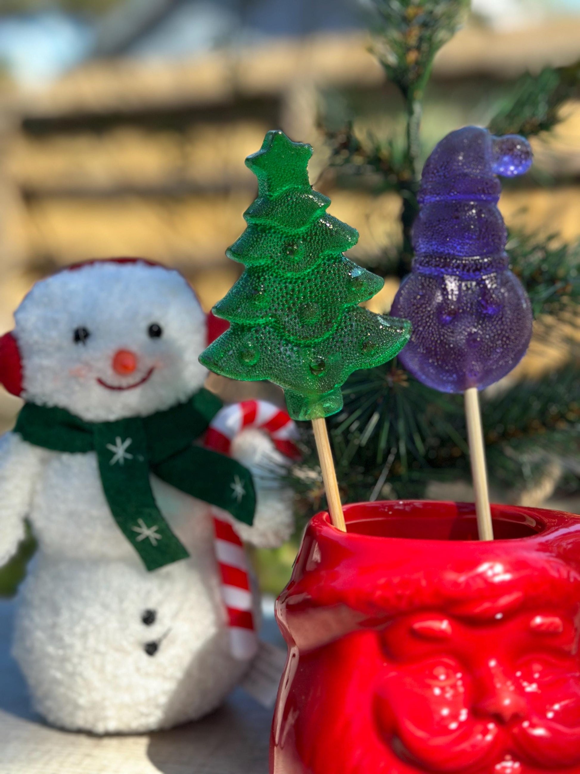 30 large Christmas lollipops . Barley sugar candy. Christmas Gift. Christmas tree lollipop. Christmas tree. Christmas treats. Christmas gift