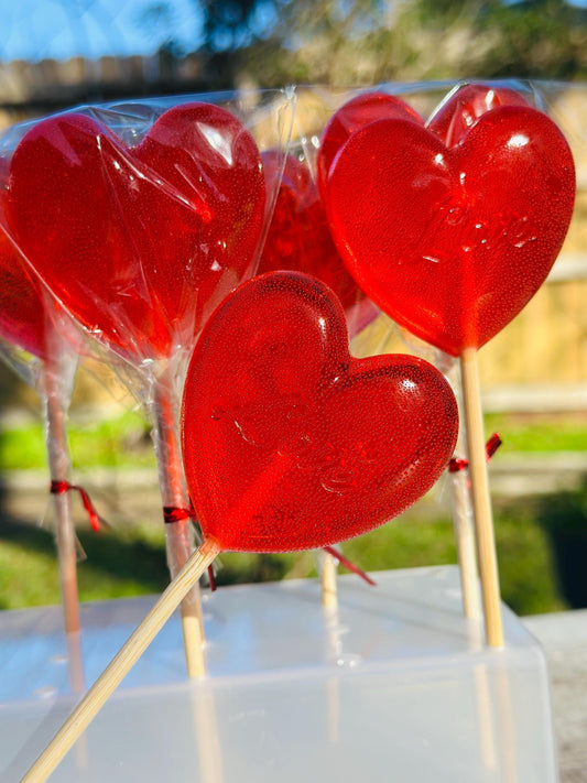 Heart Lollipops 2×2 in, Minimum Order 25+, Party Favor Candy for Events