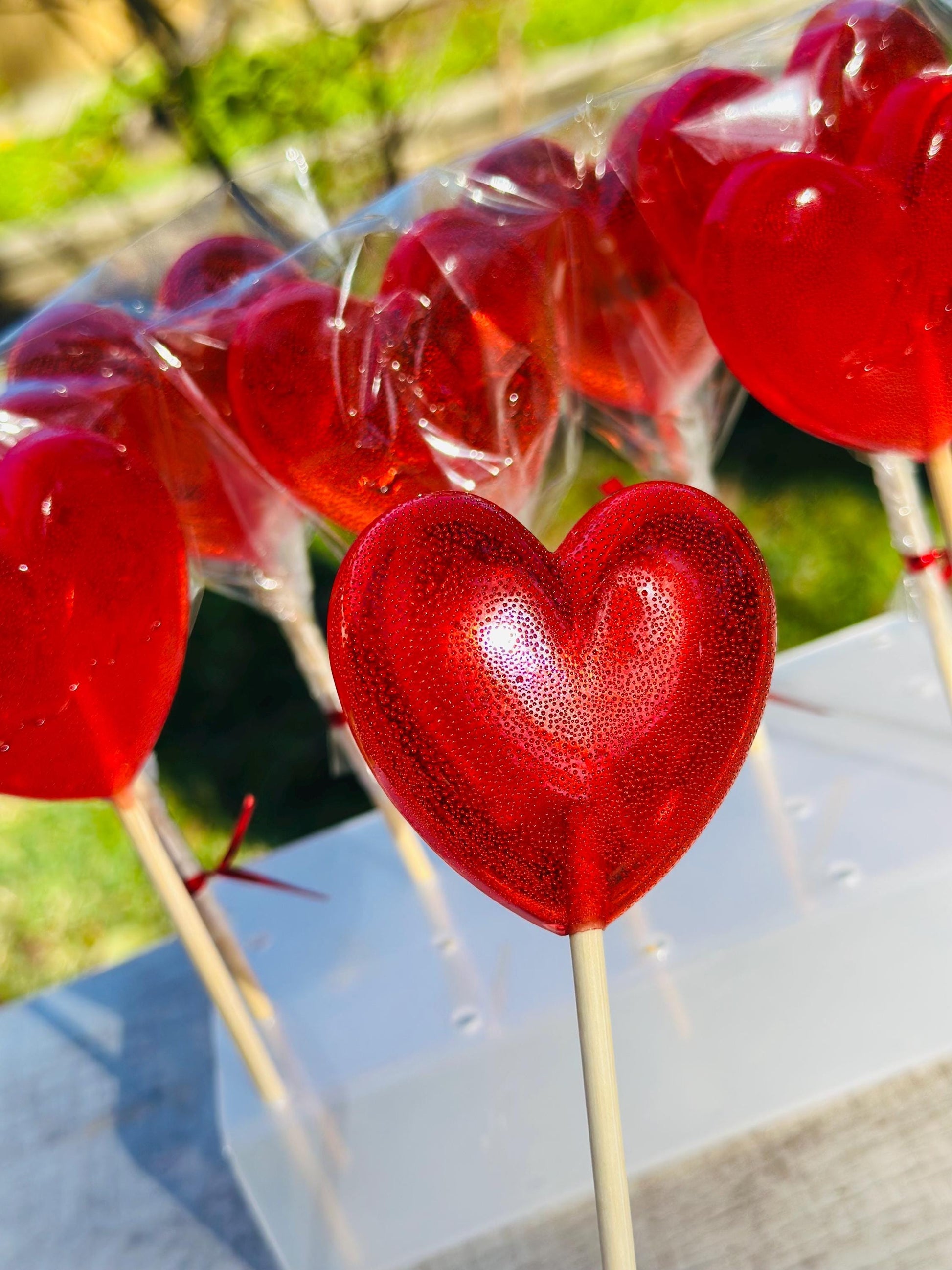 Heart Lollipops 2×2 in, Minimum Order 25+, Party Favor Candy for Events