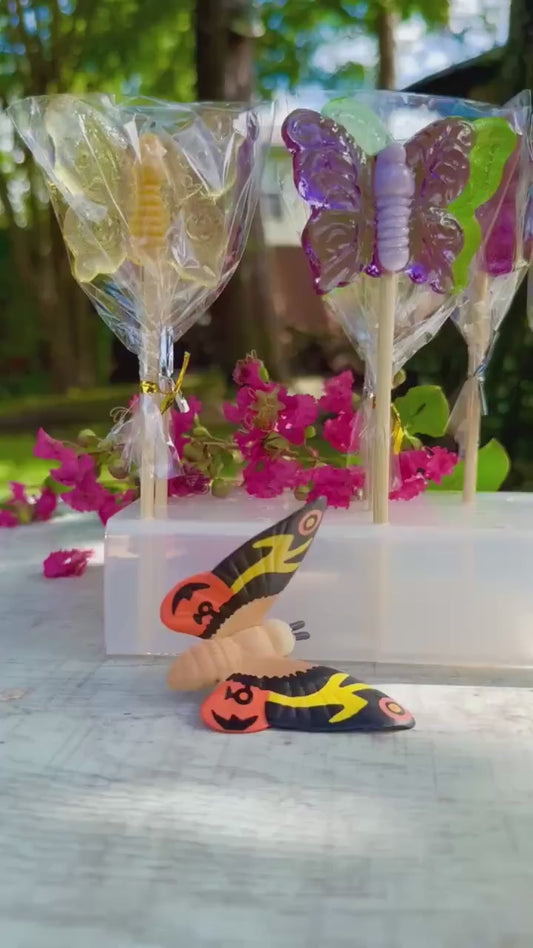 25 Butterfly Lollipops – Handmade Candy Favors, Custom Colors