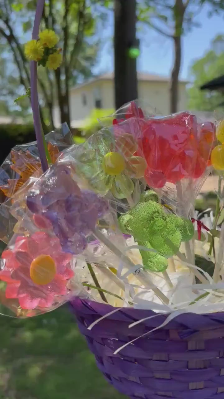 25  Flower Lollipops – Handmade Fall Candy Favors